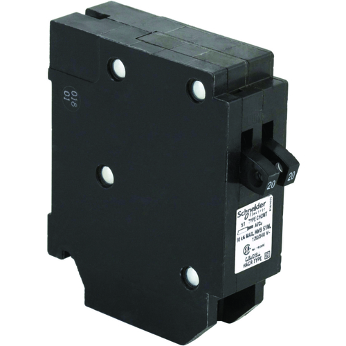 Homeline Circuit Breaker, Mini, Tandem, 20 A, 1 -Pole, 120/240 VAC, Plug Mounting