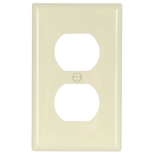 Receptacle Wallplate, 4-1/2 in L, 2-3/4 in W, 1 -Gang, Nylon, Light Almond, High-Gloss