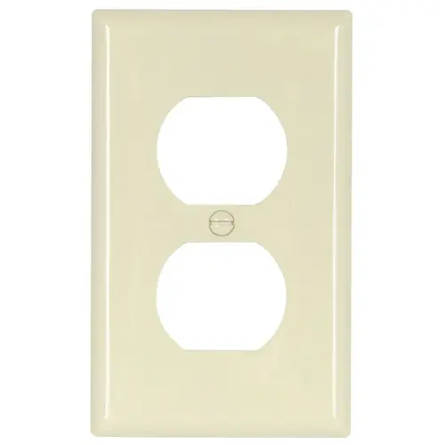 Receptacle Wallplate, 4-1/2 in L, 2-3/4 in W, 1 -Gang, Nylon, Light Almond, High-Gloss - pack of 15