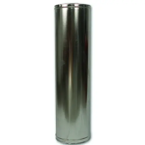 Comfort Flame 48-8DM Chimney Pipe, 12-3/8 in OD, 48 in L, Galvanized Steel