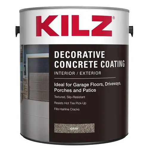 Decorative Concrete Coating, Gloss, Gray, 1 gal