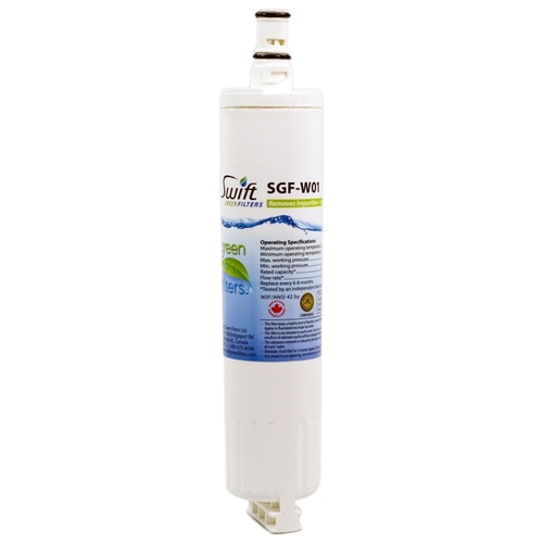 Swift Green Filters SGF-W01 Refrigerator Water Filter, 0.5 gpm, Coconut Shell Carbon Block Filter Media