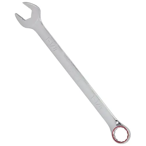 Combination Wrench, SAE, 1-1/8 in Head, Chrome Vanadium Steel