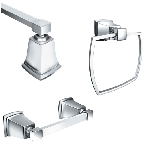 Boardwalk Series Bath Accessory Kit, Chrome