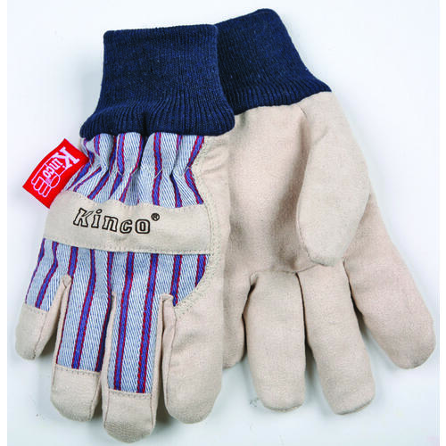 Protective Gloves with Kint Wirst, Wing Thumb, Knit Wrist Cuff, Tan