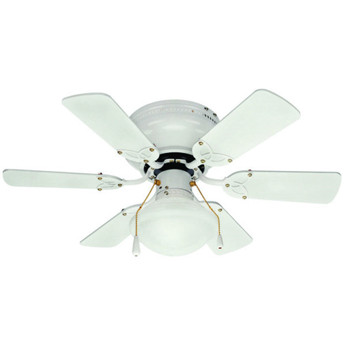 Twister Series CF3230611S Ceiling Fan, 6-Blade, White Housing, Bleached Oak/White Blade, 30 in Sweep, 3-Speed