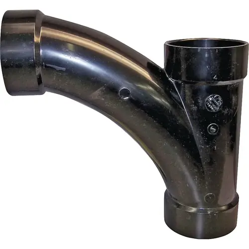 CANPLAS 104304BC Combination Tee Pipe Wye, 4 in, Hub, ABS, Black
