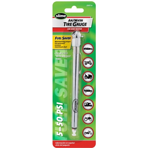 Slime 2007-A Pencil Tire Gauge, 5 to 50 psi
