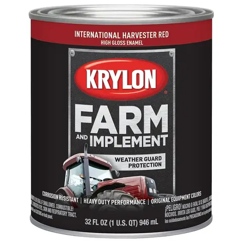 Farm and Implement Paint, High-Gloss, International Harvester Red, 1 qt