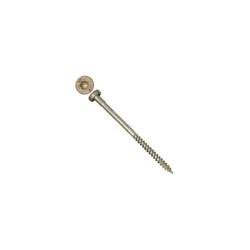 Structural Screw, #9 Thread, Twin Lead Thread, Washer Head, Torx Drive, Gimlet Point, Carbon Steel Gold - pack of 50