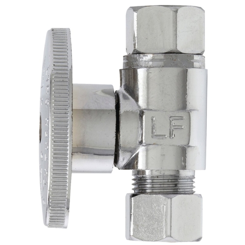 Straight Stop Supply Valve, 3/8 in Connection, Female Compression, Quarter-Turn Actuator