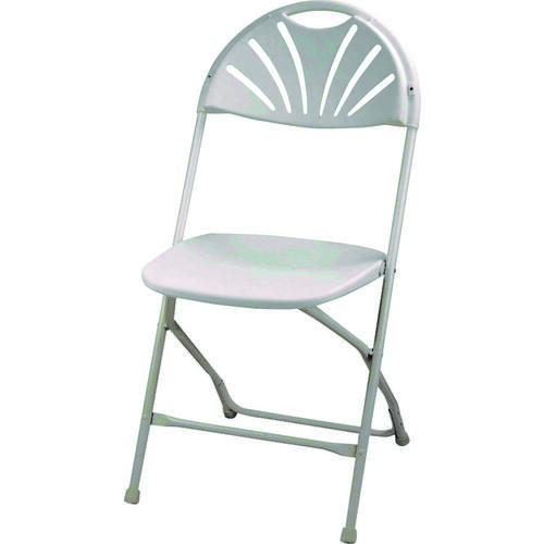 Simple Spaces CHR-017-1 Folding Chair, 15-5/8 in OAW, 21 in OAD, Steel Frame, White