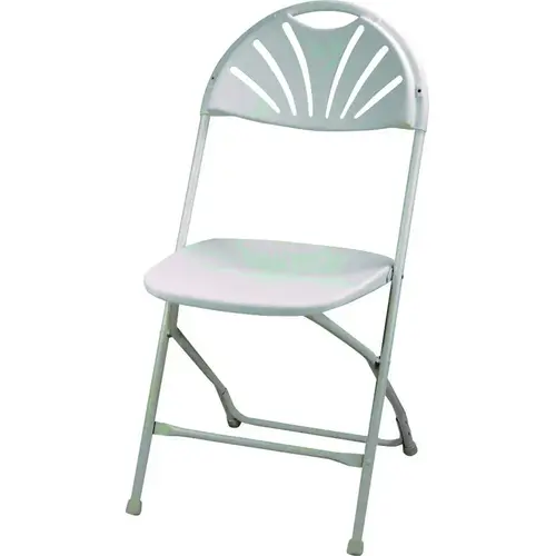 Folding Chair, 15-5/8 in OAW, 21 in OAD, Steel Frame, White - pack of 4