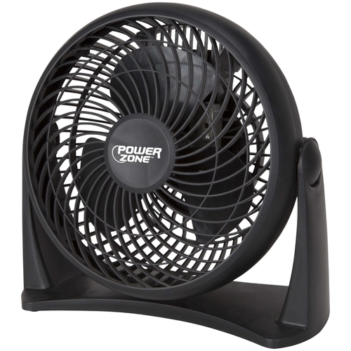 Turbo Fan, 120 VAC, 8 in Dia Blade, 3-Blade, 3-Speed, 3 Speed, 90 deg Rotating, Black