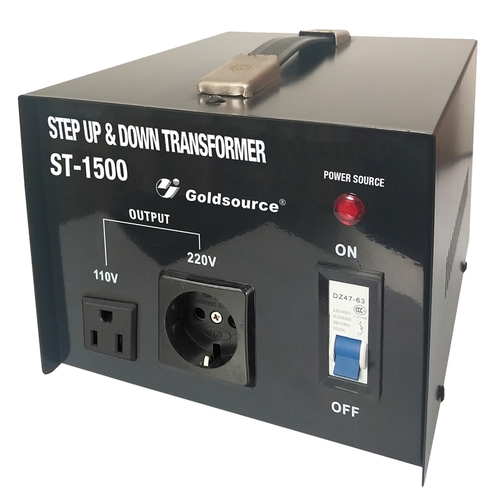 Goldsource ST-1500 ST Series Step Up and Step Down Transformer, 8-1/4 in L x7-1/8 in W x 6 in H, 1500 W