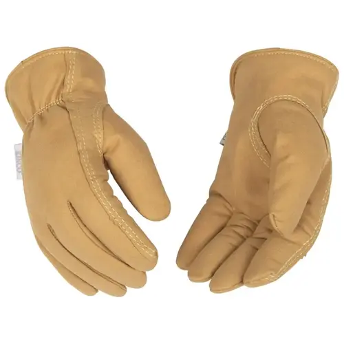 254HKW-S Driver Gloves, Women's, S, Keystone Thumb, Easy-On Cuff, Synthetic Leather, Tan Pair