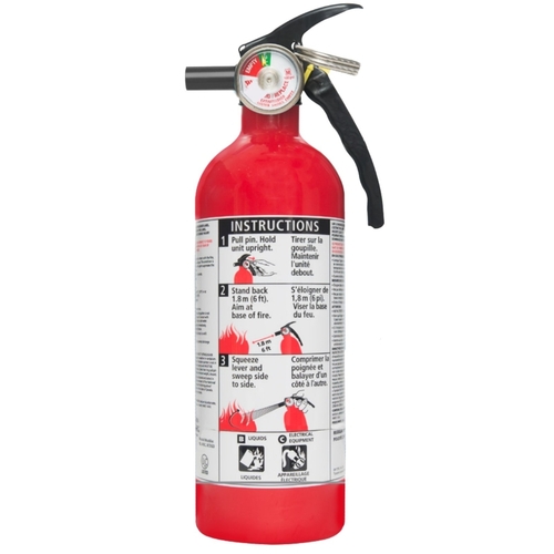 Home Fire Extinguisher, 2.5 lb Capacity, 1-A:10-B:C, A, B, C Class