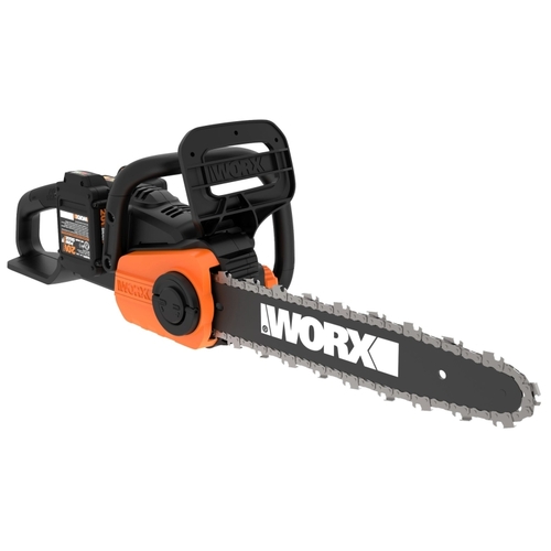 Worx WG384 Auto-Tension Chainsaw, 40 V Battery, 14 in L Bar/Chain, 3/8 in Bar/Chain Pitch