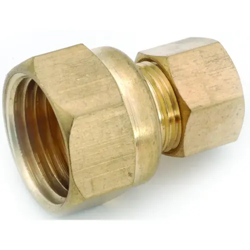 Tubing Coupling, 5/16 x 1/4 in, Compression x FIP, Brass