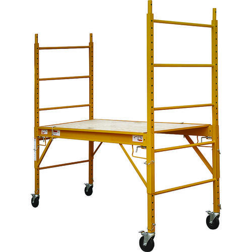 ProSource YH-SD601 Portable Scaffold, 29 in W Rail, 1-1/2 in D Rail, 69 in H Rail, 29 to 71-1/4 in H Adjustment, 1-Deck