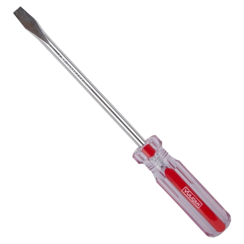 Screwdriver, 5/16 in Drive, Slotted Drive, 9-3/4 in OAL, 6 in L Shank, Plastic Handle