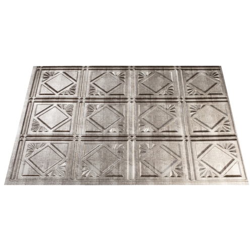 Backsplash Panel, 24 in L, 18 in W, Thermoplastic, Silver