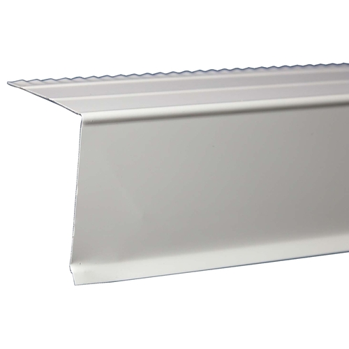 Drip Edge, 10 ft L, Hemmed Edge, Steel, White - pack of 25