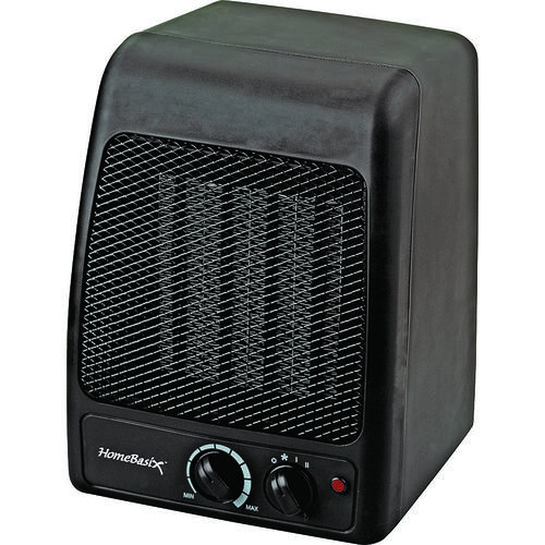 Portable Electric Heater, 12.5 A, 120 V, 1500 W, 1500W Heating, 2 -Heat Setting, Black