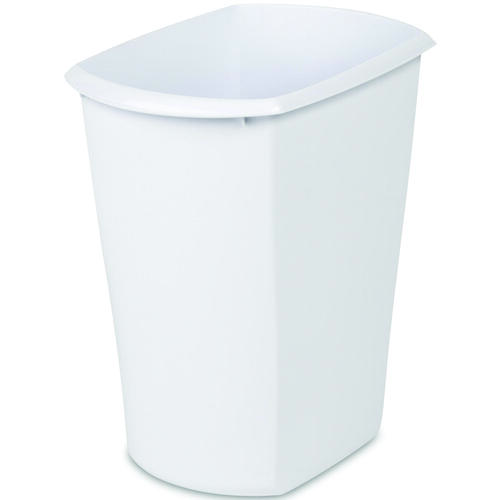 Waste Basket, 3 gal Capacity, White, 13 in H