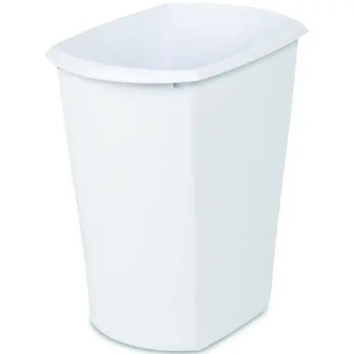 Waste Basket, 3 gal Capacity, White, 13 in H - pack of 6