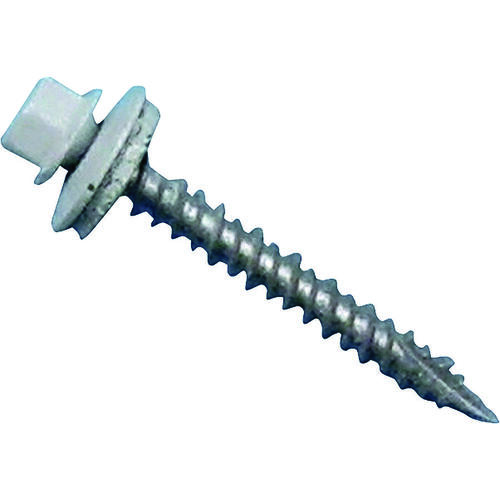 Screw, #9 Thread, High-Low, Twin Lead Thread, Hex Drive, Self-Tapping, Type 17 Point White