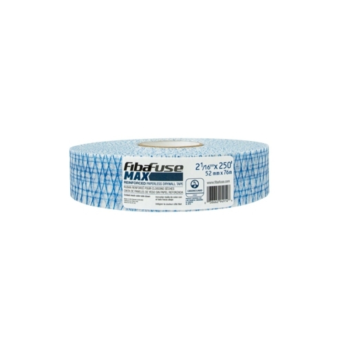 FibaFuse MAX Reinforced Paperless Tape, 250 ft L, 2-1/16 in W, 0.793 in Thick, Blue/White