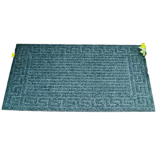 Door Mat, 30 in L, 18 in W, Non-Woven Surface, Dark Gray