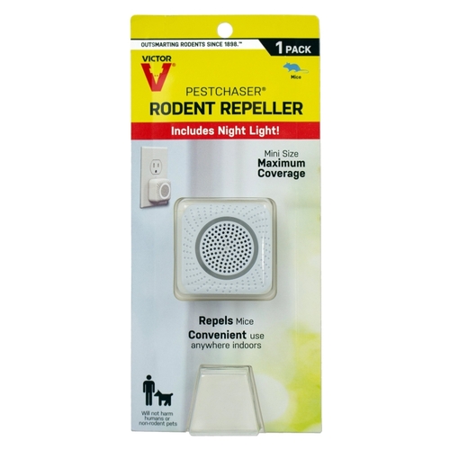 VICTOR M751K PestChaser Rodent Repellent with Nightlight, 1.69 in L, 1-3/4 in W, 1-3/4 in H