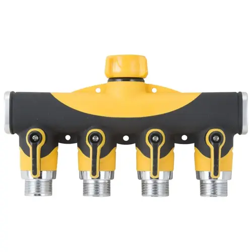 Faucet Manifold, 4 Outlet Yellow/Black