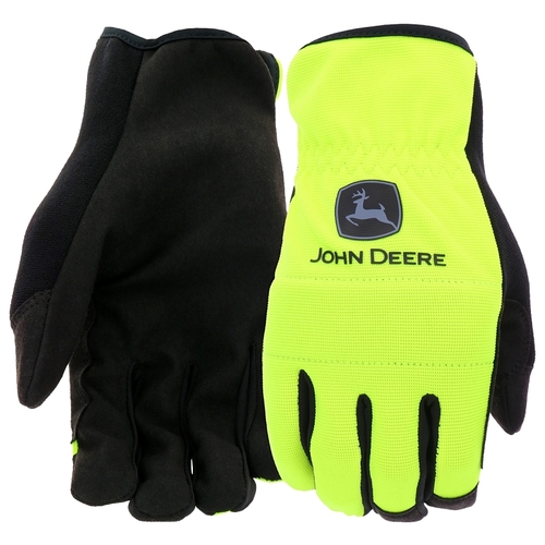 John Deere JD86018-L High-Dexterity Work Gloves, Men's, L, Reinforced Thumb, Shirred Cuff, Spandex/Synthetic Leather