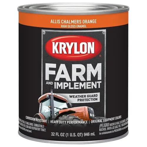 Farm and Implement Paint, High-Gloss, Allis Chalmers Orange, 1 qt