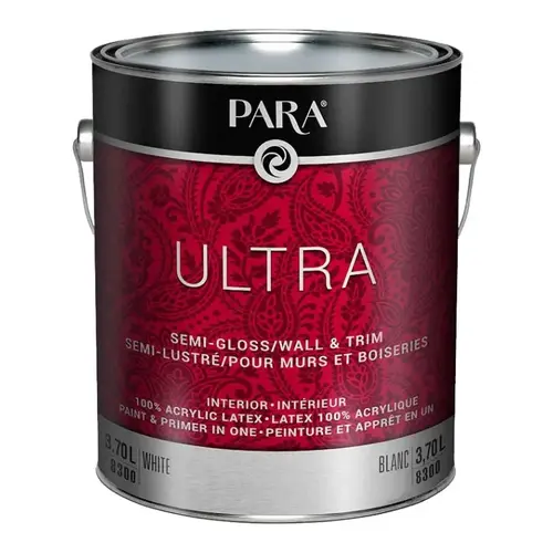 Ultra 8300 8300-16 Interior Paint, Semi-Gloss, White, 1 gal