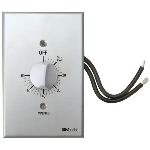 Countdown Timer, 20 A, 125 V, 2500 W, 60 min Time Setting, Gray