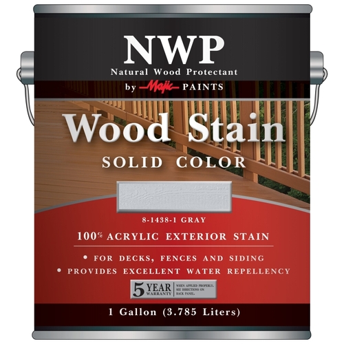 Wood Stain, Gray, Liquid, 1 gal, Can