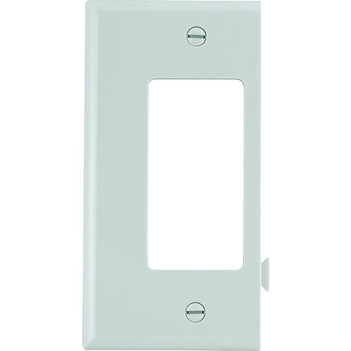 STE26 Wallplate, 4-1/2 in L, 2-3/4 in W, 1 -Gang, Polycarbonate, White, High-Gloss