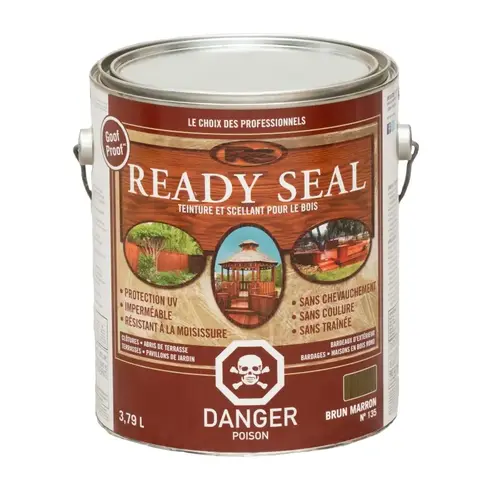 Wood Stain and Sealer, Mission Brown, Liquid, 1 gal