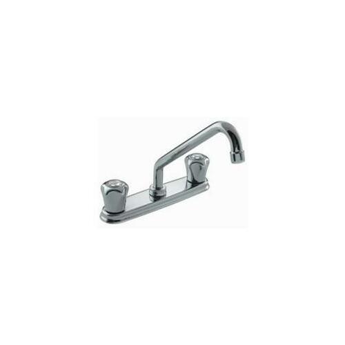 II Series Kitchen Faucet, 1.5 gpm, 3-Faucet Hole, Metal, Chrome Plated, Deck Mounting, 8 in Faucet Centers