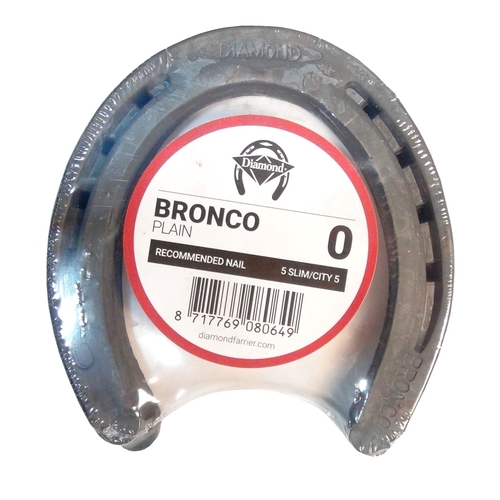 DIAMOND FARRIER CO 0PLAINPR Bronco Plain Horseshoe, 5/16 in Thick, 0, Steel - pack of 15