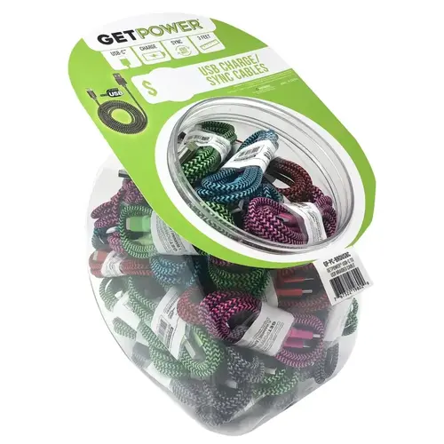 ARIES MFG CWP-USBBOWL-BRC BOWL DISPLAY BRAIDED USB CABLE - pack of 50