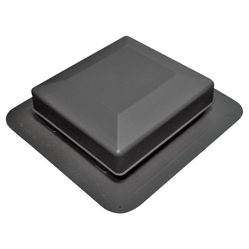 Roof Vent, 16.904 in OAW, 50 sq-in Net Free Ventilating Area, Polypropylene, Black
