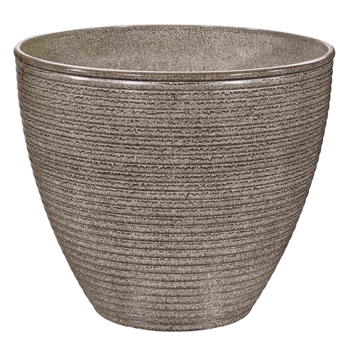 Wave Planter, 13 in Dia, Round, Resin, Beige Wave - pack of 6