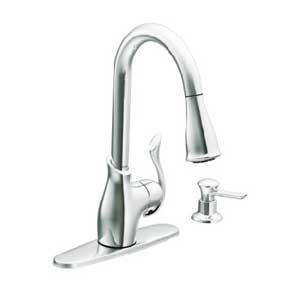 Moen CA87006SRS Boutique Series Pull-Down Kitchen Faucet, 1.5 gpm, 1-Faucet Handle, 1, 3-Faucet Hole, Metal