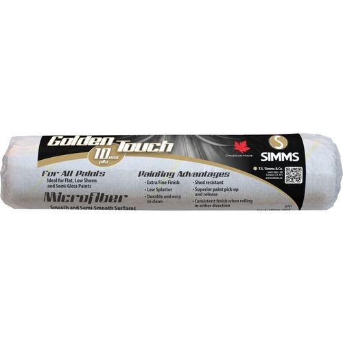 Golden Touch R-701 Superior Performance Roller Refill, 3/8 in Thick Nap, 9-1/2 in L, Microfiber Cover