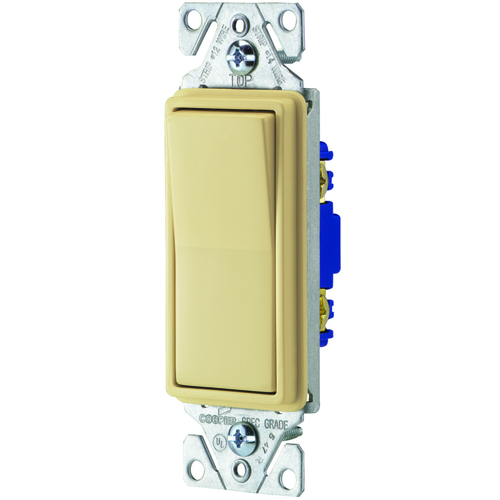 Decorator Switch, 15 A, 120/277 V, Ivory - pack of 10